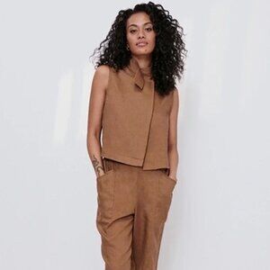 Lunya Woven Linen Sleeveless Shirt in Brown Womens SM - *NWT!*